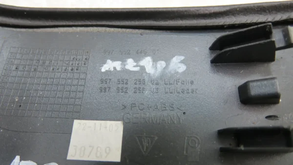 PORSCHE 911 997 987 Abdeckung Schalttafelverkleidung Kustleder schwarz 99755225602 – Bild 3